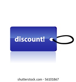 Blue sale tag. Vector