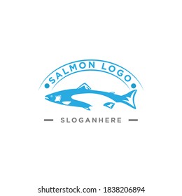 Blue Salmon Fish Logo Design Vector Stock Vector (Royalty Free ...