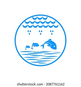Blue Salmon Vector Logo Illustration. This is a vector of trout fish that you can use as a logo or design element.