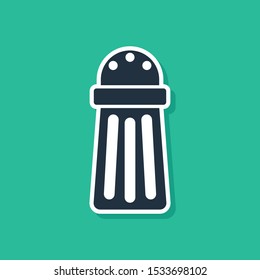 Blue Salt icon isolated on green background. Cooking spices.  Vector Illustration