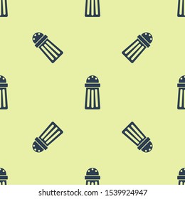 Blue Salt icon isolated seamless pattern on yellow background. Cooking spices.  Vector Illustration