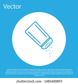 Blue Salt and pepper icon isolated on blue background. Cooking spices. White circle button. Vector Illustration