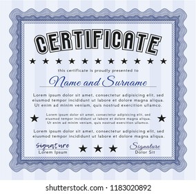 Blue Sample Certificate Nice Design Detailed Stock Vector (Royalty Free ...