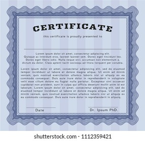  Blue Sample Diploma. With complex background. Vector illustration. Nice design. 