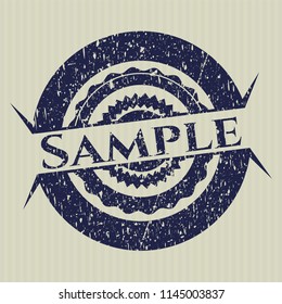 Blue Sample distress grunge stamp