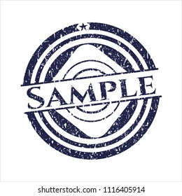Blue Sample distress rubber grunge texture stamp