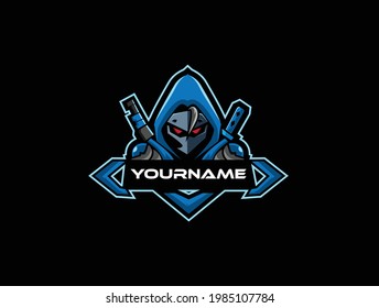 blue samurai esports logo design