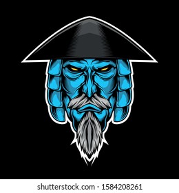 blue samurai vector for commercial use