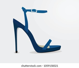 Blue sandal. vector illustration