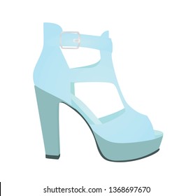 Blue sandal. vector illustration
