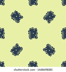 Blue Sandwich icon isolated seamless pattern on white background. Hamburger icon. Burger food symbol. Cheeseburger sandwich sign. Street fast food menu.  Vector Illustration