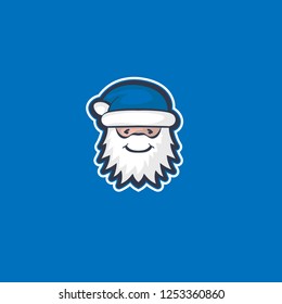 Blue Santa Claus. Vector illustration for postcards