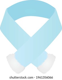 Blue Santa Clause scarf. vector illustration