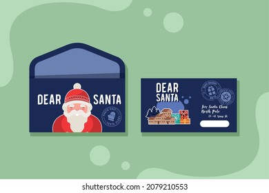 letra y sobre de santa azul