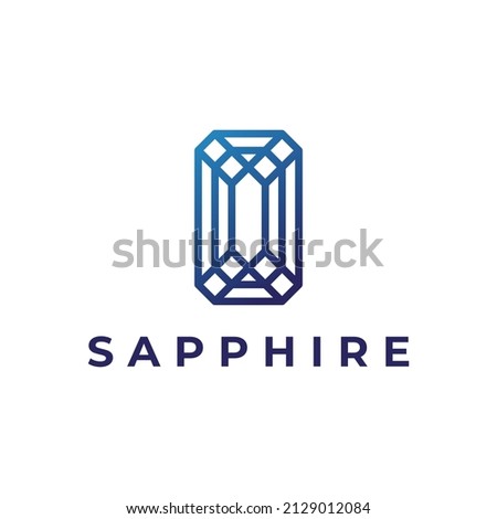 blue sapphire in line style logo design Stock photo © 