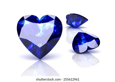 blue sapphire on white background.Vector illustration.