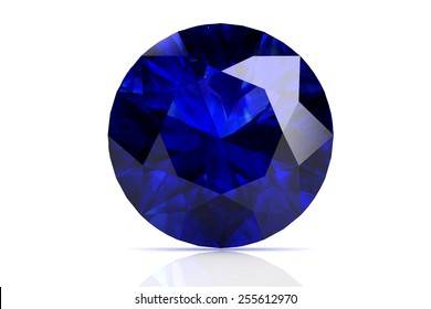 blue sapphire on white background.Vector illustration.