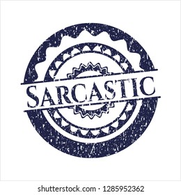 Blue Sarcastic distress rubber grunge stamp