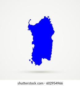 Blue Sardinia Map Illustration