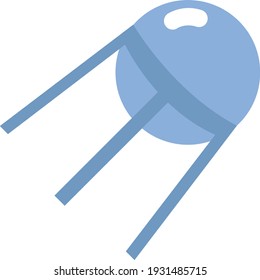 Blue satelite, illustration, vector on white background.