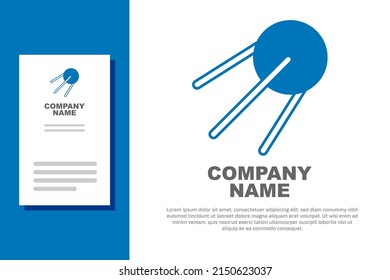 Blue Satellite icon isolated on white background. Logo design template element. Vector