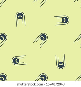 Blue Satellite icon isolated seamless pattern on yellow background.  Vector Illustration