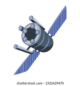 Ilustración vectorial de satélite azul en fondo blanco