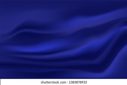 Blue Satin Silky Cloth Fabric Textile Drape with Crease 
Wavy Folds background.With soft waves and,waving in the wind
Texture of crumpled paper. object Vector,illustration