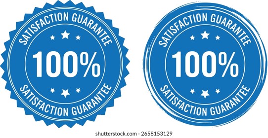 Blue Satisfaction Guarantee Seals hundred percent