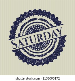 Blue Saturday grunge style stamp
