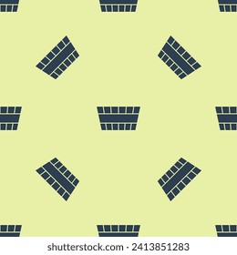 Blue Sauna bucket icon isolated seamless pattern on yellow background.  Vector