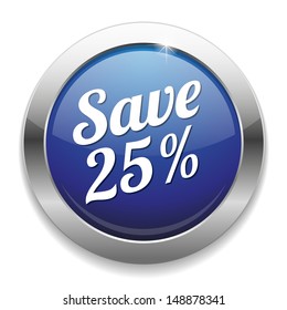 Blue save twenty five percent button