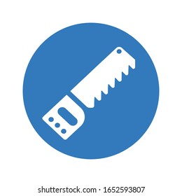 Blue Saw icon, wood cutter tool
