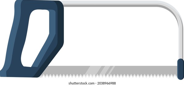 Blue saw, illustration, vector on white background.