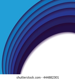 Blue scale cutout wavy stylized abstract background.Vector illustration.