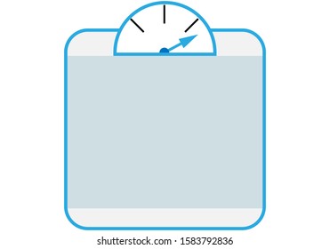 Blue scale for weighing on white background.