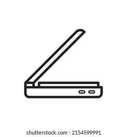 Blue Scanner Outline Icon Vector Illustration