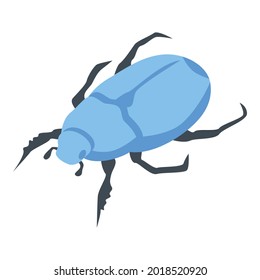 Blue scarab icon. Isometric of blue scarab vector icon for web design isolated on white background