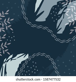 blue scarf with beautiful abstract pattern