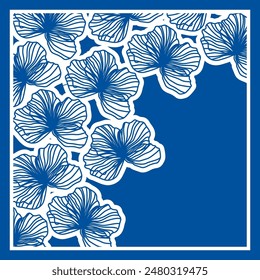 blue scarf with flower pattern design