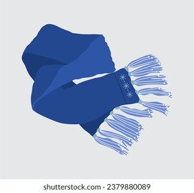 Blue Scarf On gray Background. Vector File