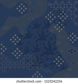 Diseño De Patrón De Carne Azul Para Hijab Muslimah Impreso