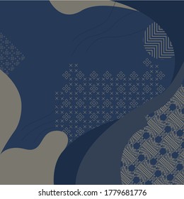 Blauer Scarf mit einzigartigem Muster und Detail