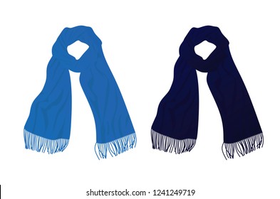 Blue scarf. vector illustration