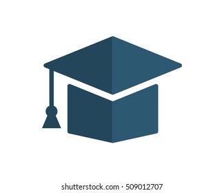 blue scholarship square graduation cap hat image vector icon logo symbol