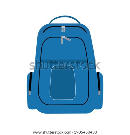 A Blue School Backpack on a White Backdrop