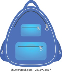 Blue school backpack. vector graphics