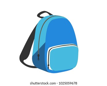 Blue School Bag  - Cartoon Vector Image