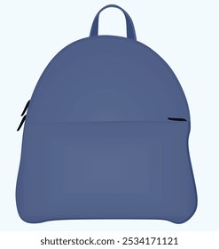 Saco azul da escola. ilustração vetorial