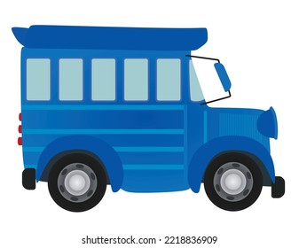 Blue school bus. vector illustration